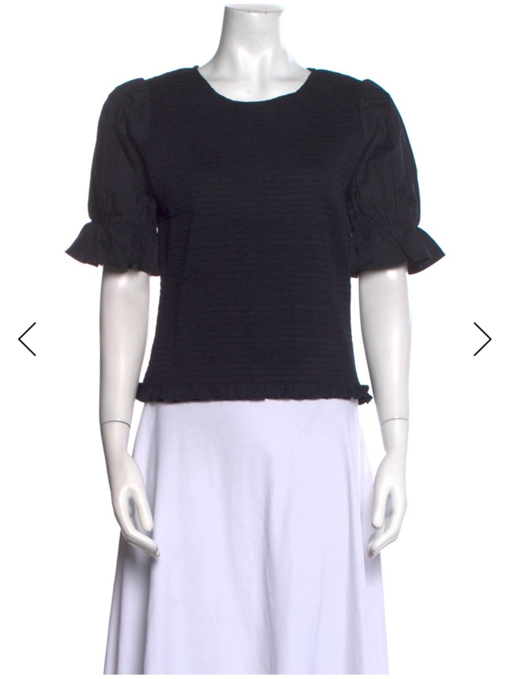 Reformation black smocked top